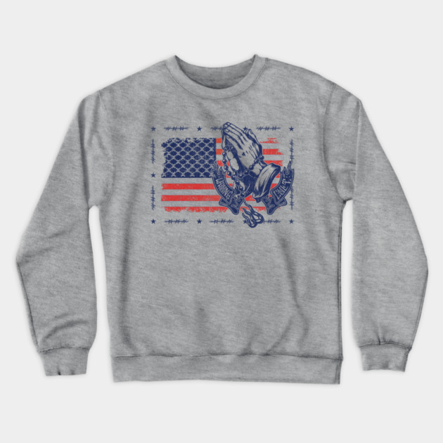 American Flag Crewneck Sweatshirt by Wrongteeshirt