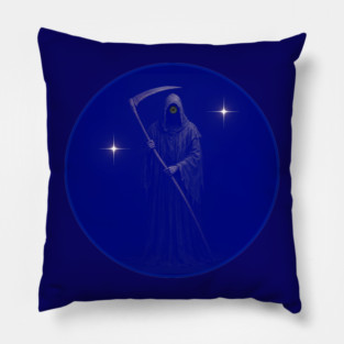 The Grim Reaper in blue. Pillow