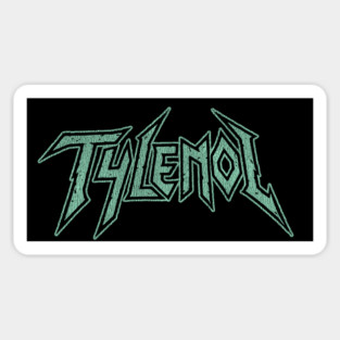 Tylenol Heavy Metal Logo Sticker