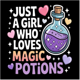 Seeker Of Spells Just A Girl Who Loves Magic Potions Witchcraft Fantasy Apparel Posters and Art