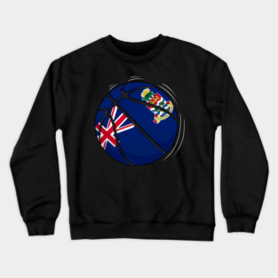 Basketball Ball With The Flag Of Cayman Islands Crewneck Sweatshirt