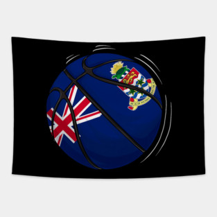 Basketball Ball With The Flag Of Cayman Islands Tapestry