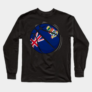 Basketball Ball With The Flag Of Cayman Islands Long Sleeve T-Shirt