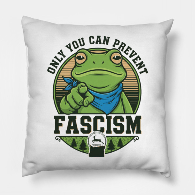 Portland-Frog-Activist Pillow by ArtistTee ⭐⭐⭐⭐⭐
