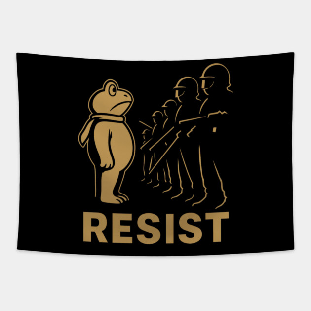 Resist-Portland-Frog-Protest Tapestry by ArtistTee ⭐⭐⭐⭐⭐