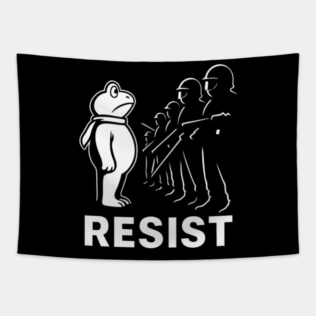 Resist Portland Frog Activist Tapestry by ArtistTee ⭐⭐⭐⭐⭐