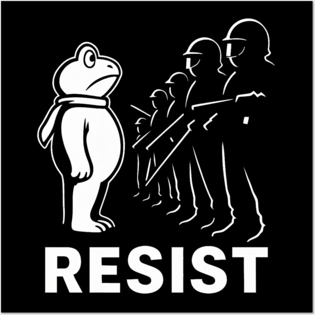 Resist Portland Frog Activist Wall Art by ArtistTee ⭐⭐⭐⭐⭐