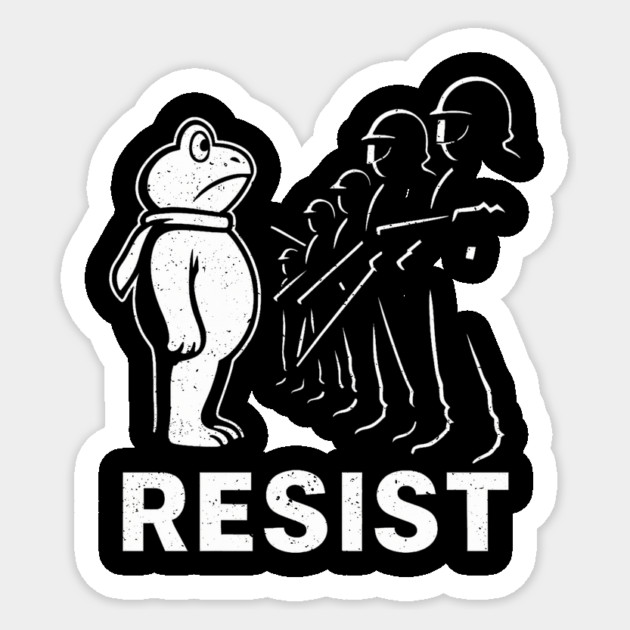 Portland 2025 Resist Portland Frog Protest Men Women Sticker by ArtistTee ⭐⭐⭐⭐⭐