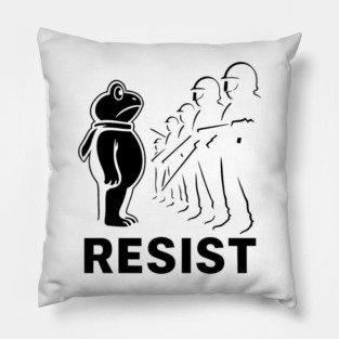 Resist Portland Frog Protest Pillow