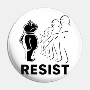 Resist Portland Frog Protest Pin