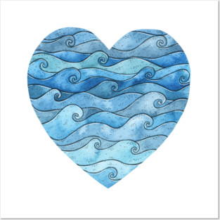 Ocean Heart Posters and Art