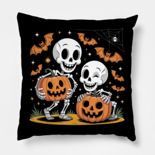 Slightly Subtle Halloween Skeleton Pillow