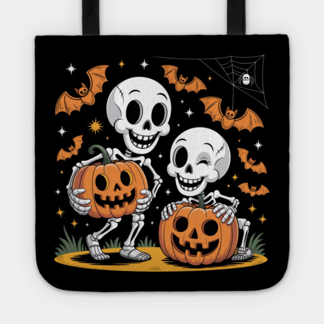 Slightly Subtle Halloween Skeleton Tote by Creatifly Graphic Tees