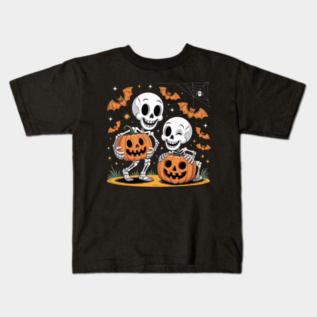 Slightly Subtle Halloween Skeleton Kids T-Shirt by Creatifly Graphic Tees