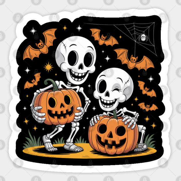 Slightly Subtle Halloween Skeleton Sticker by Creatifly Graphic Tees