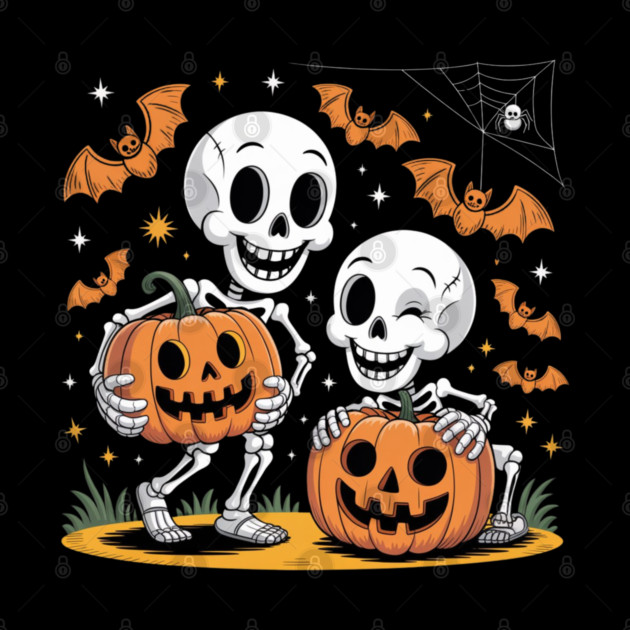 Slightly Subtle Halloween Skeleton by Creatifly Graphic Tees