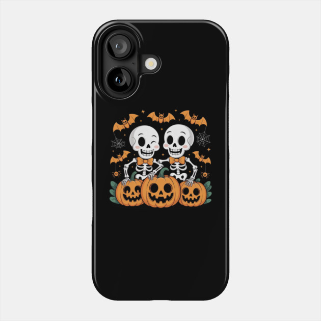 Slightly Subtle Halloween Skeleton Phone Case by Creatifly Graphic Tees
