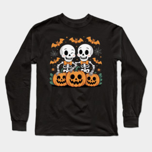 Slightly Subtle Halloween Skeleton Long Sleeve T-Shirt