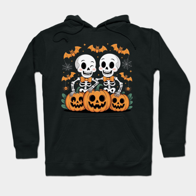Slightly Subtle Halloween Skeleton Hoodie by Creatifly Graphic Tees
