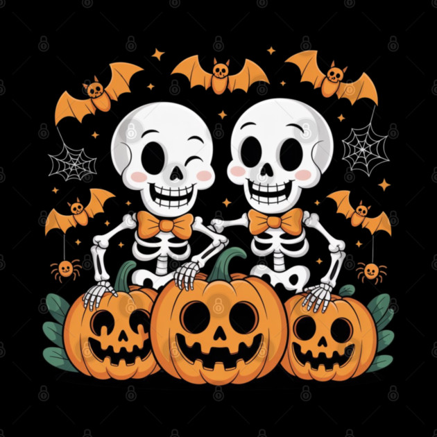 Slightly Subtle Halloween Skeleton by Creatifly Graphic Tees