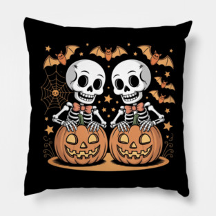Slightly Subtle Halloween Skeleton Pillow