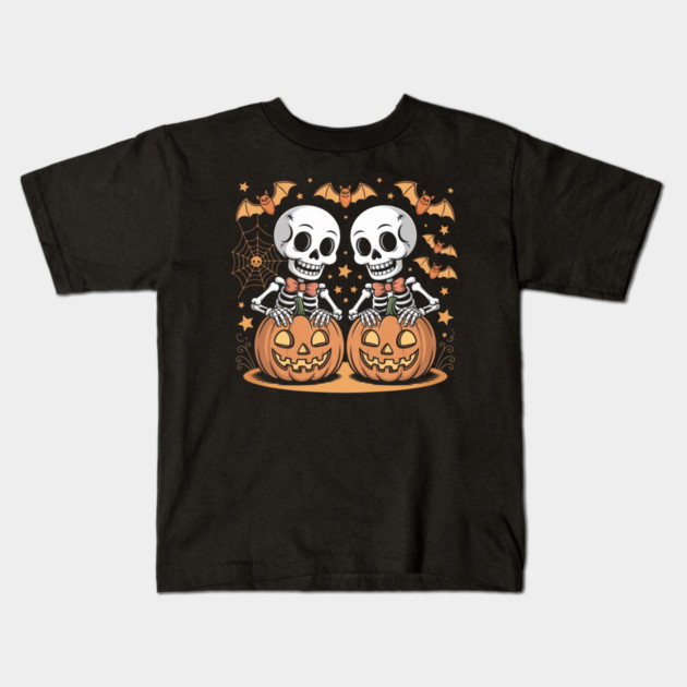 Slightly Subtle Halloween Skeleton Kids T-Shirt by Creatifly Graphic Tees