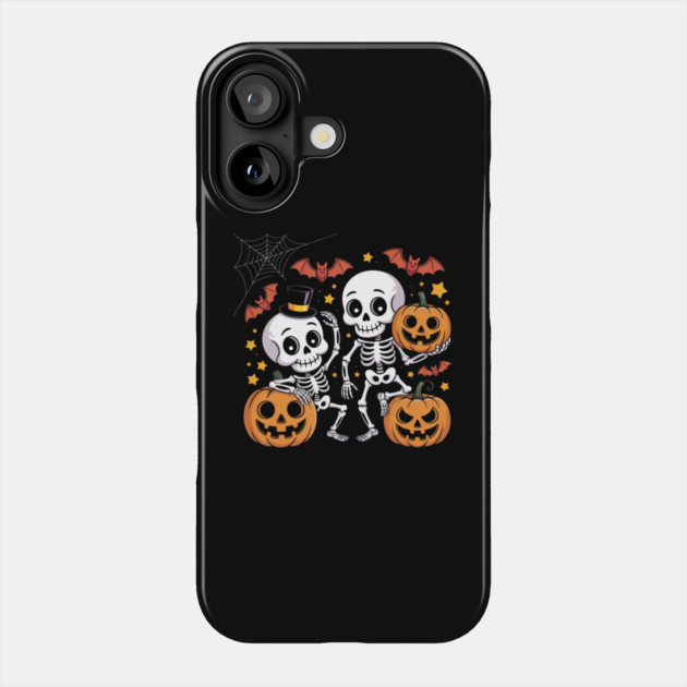 Slightly Subtle Halloween Skeleton Phone Case by Creatifly Graphic Tees