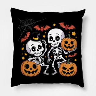 Slightly Subtle Halloween Skeleton Pillow