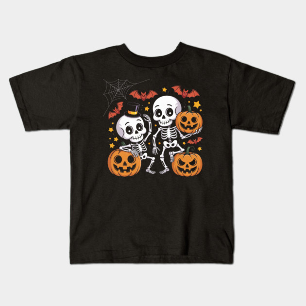 Slightly Subtle Halloween Skeleton Kids T-Shirt by Creatifly Graphic Tees
