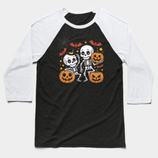 Slightly Subtle Halloween Skeleton Baseball T-Shirt