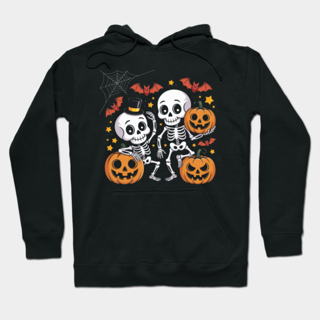 Slightly Subtle Halloween Skeleton Hoodie by Creatifly Graphic Tees