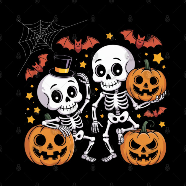 Slightly Subtle Halloween Skeleton by Creatifly Graphic Tees