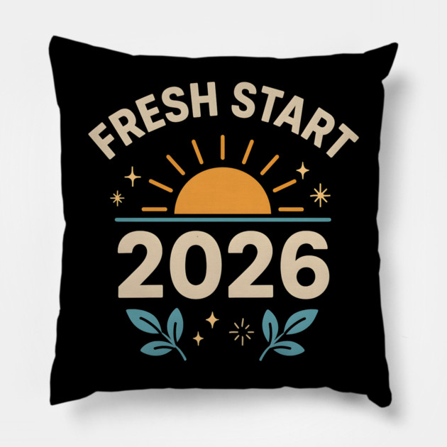Fresh Start 2026 – Motivational New Year Sunrise Graphic Pillow by MakerMind8.2