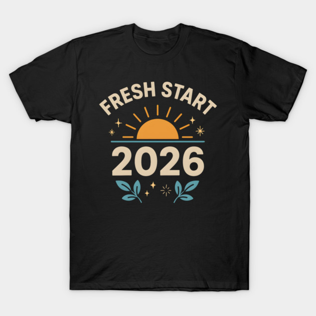 Fresh Start 2026 – Motivational New Year Sunrise Graphic T-Shirt by MakerMind8.2