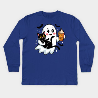 Halloween-Cat Kids Long Sleeve T-Shirt