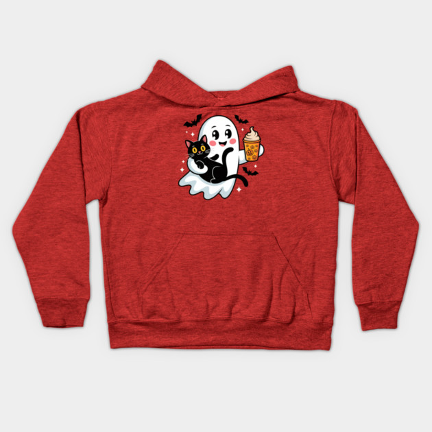 Halloween-Cat Kids Hoodie by Creatifly Graphic Tees