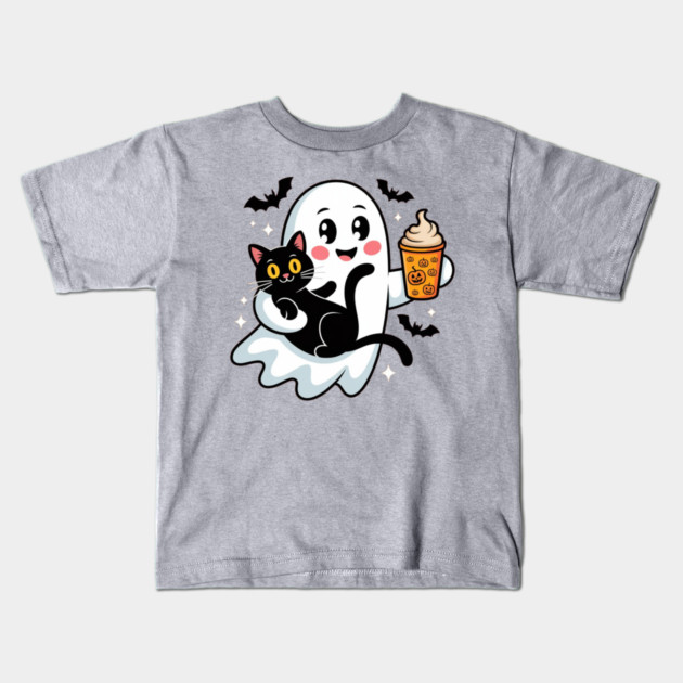 Halloween-Cat Kids T-Shirt by Creatifly Graphic Tees