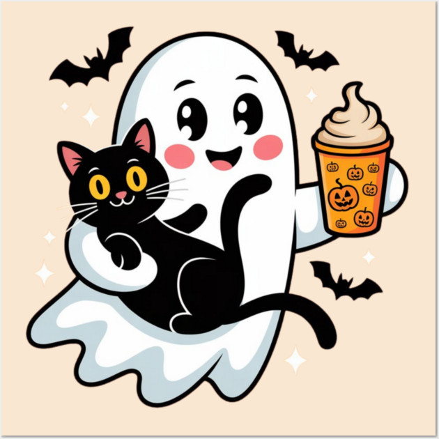 Halloween-Cat Wall Art by Creatifly Graphic Tees