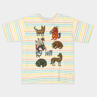 Ugly Medieval Dogs. Funny look at dogs from mythic ancient medieval times. Kids T-Shirt