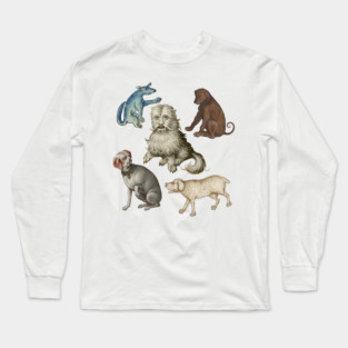 Ugly Medieval Dogs. Dogs from genuine ancient paintings and medieval artwork. Long Sleeve T-Shirt