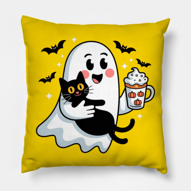 Halloween-Cat Pillow by Creatifly Graphic Tees