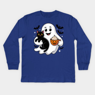 Halloween-Cat Kids Long Sleeve T-Shirt