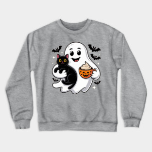 Halloween-Cat Crewneck Sweatshirt