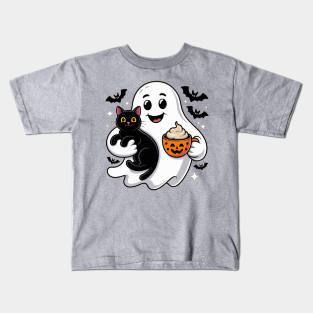 Halloween-Cat Kids T-Shirt by Creatifly Graphic Tees