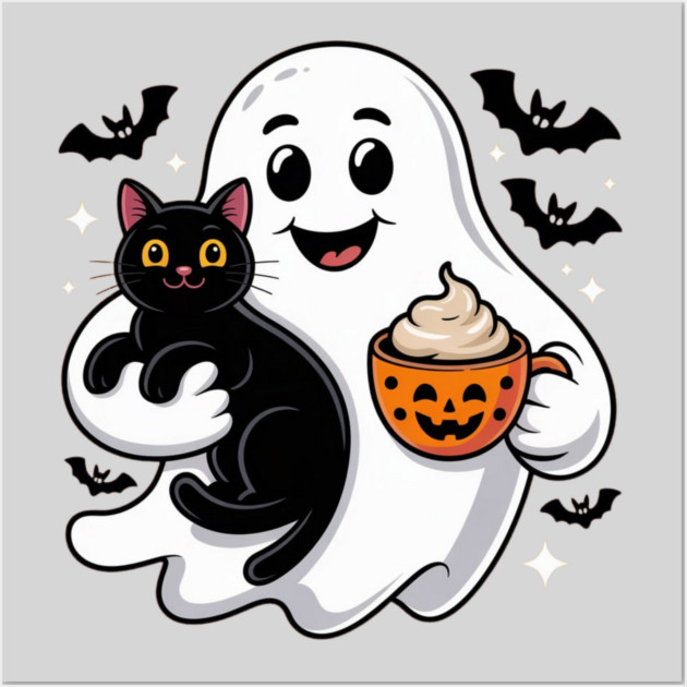 Halloween-Cat Wall Art by Creatifly Graphic Tees