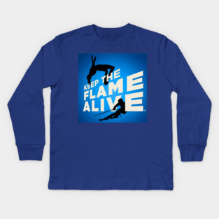 Keep the Flame Alive (TM) logo for 2026 Winter Games Kids Long Sleeve T-Shirt
