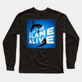 Keep the Flame Alive (TM) logo for 2026 Winter Games Long Sleeve T-Shirt
