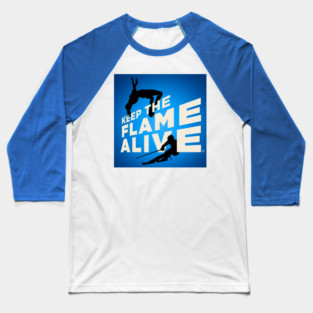 Keep the Flame Alive (TM) logo for 2026 Winter Games Baseball T-Shirt