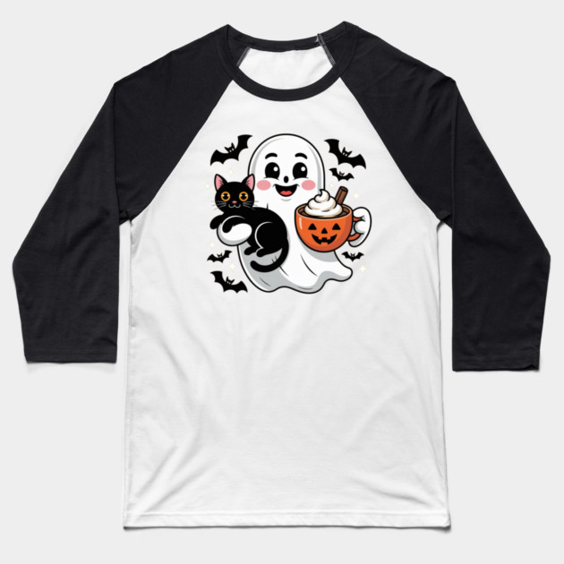 Halloween-Cat Baseball T-Shirt by Creatifly Graphic Tees
