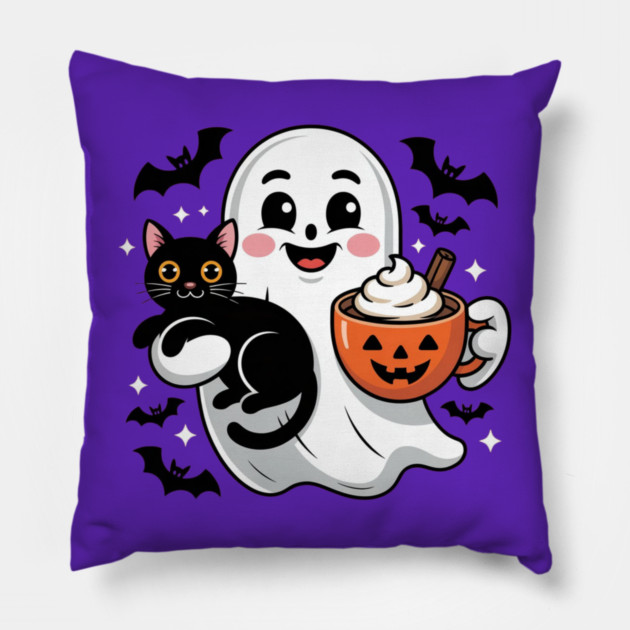 Halloween-Cat Pillow by Creatifly Graphic Tees